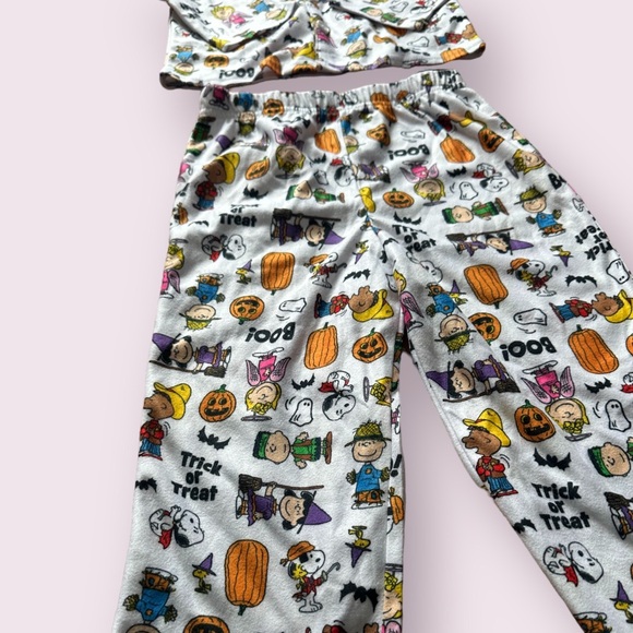 Toddler Peanuts Charlie Brown Halloween Theme Fleece Pajama Set Size 3T - Picture 5 of 11